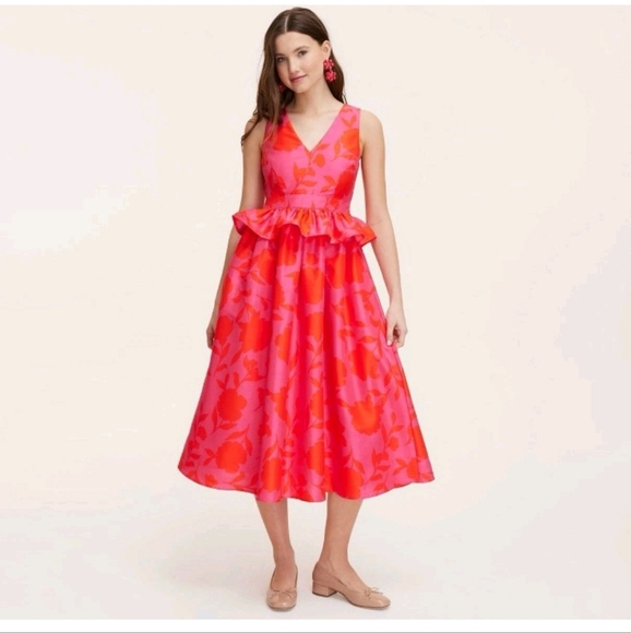 Kate Spade NY x Target Classic Rose Peplum Midi Dress  NWT Size 14 & 17 Plus Sz - Picture 6 of 9